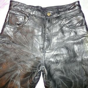 Fully lined black leather pants